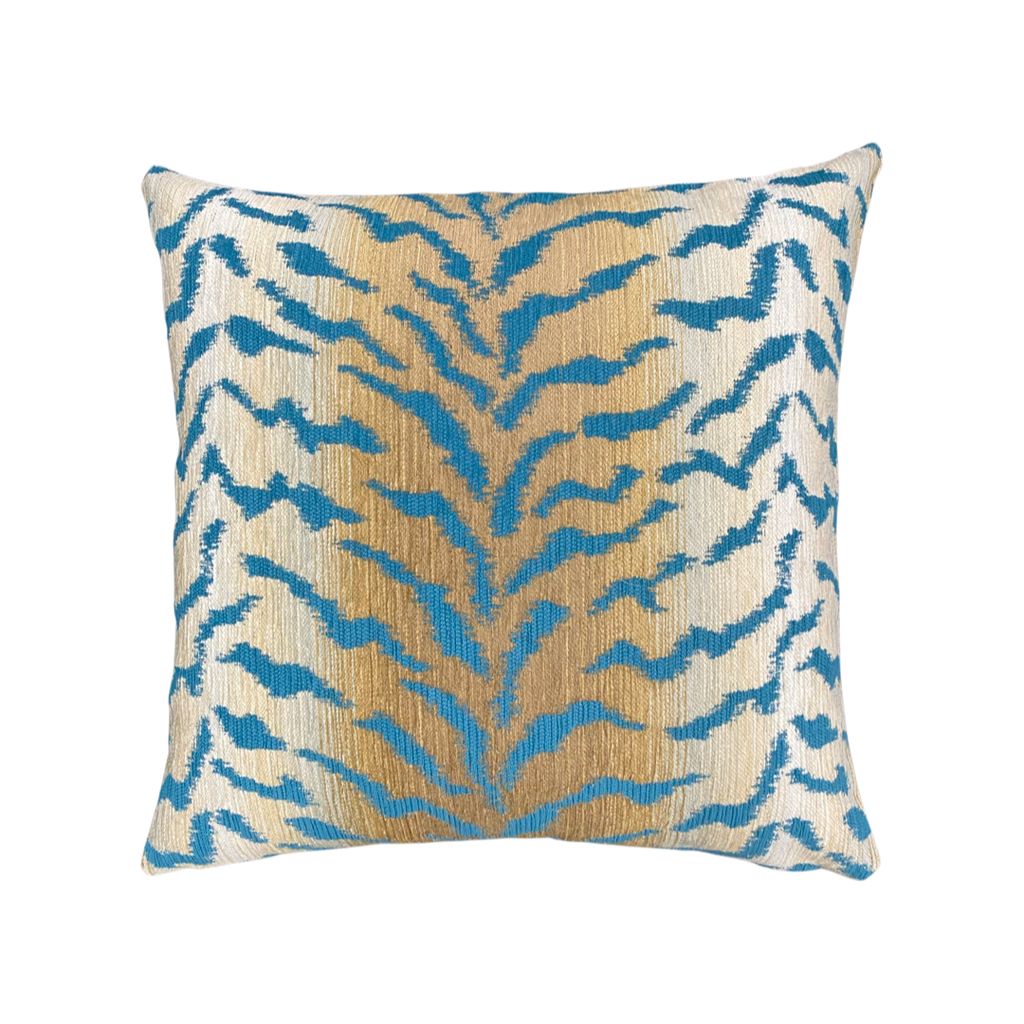 Fabric Showcase Kravet Teal Tiger Pillow